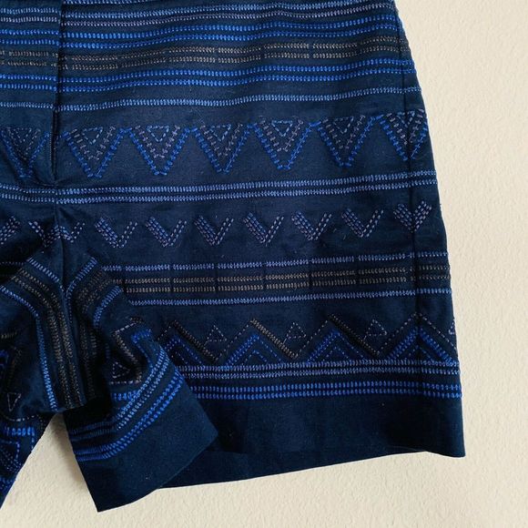 White House Black Market Blue Aztec Printed Shorts - Picture 2 of 4